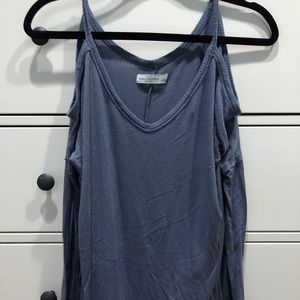 Abercrombie and Fitch blue cold shoulder top